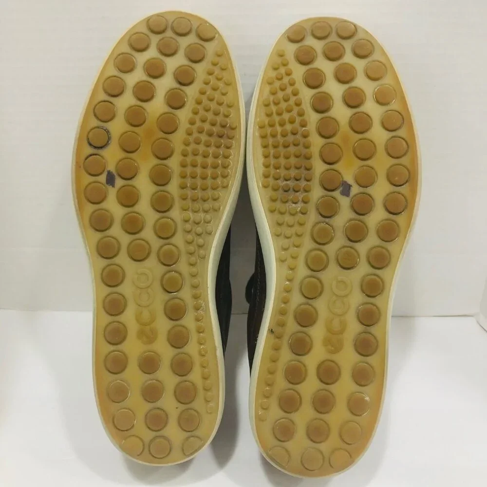 ECCO Soft 7 City Leather Lace-Up Sneakers Shoes Men's 42  US 8-8.5‎ Cognac Brown